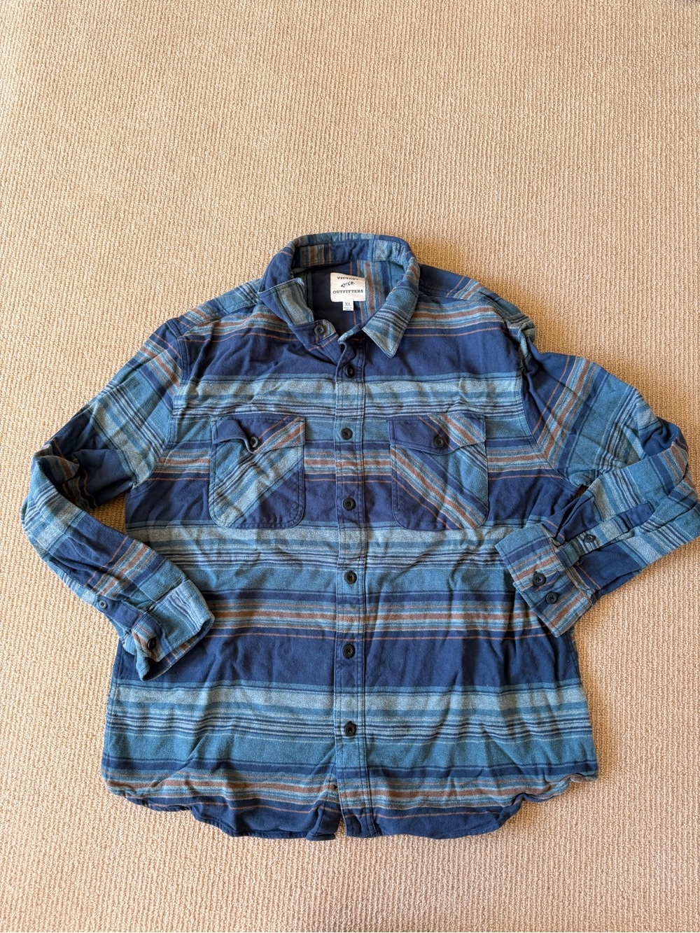 Casual Blue Striped Button-Down Shirt - Victory Outfitters